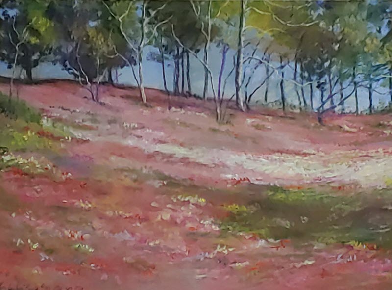 Fields of Pink, a pastel painting by Ken Landon Buck